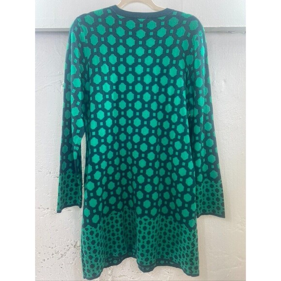 ISAACMIZRAHI LIVE WOMENS 1X BUTTON UP KNEE LENGTH CARDIGAN GREEN - Picture 3 of 3